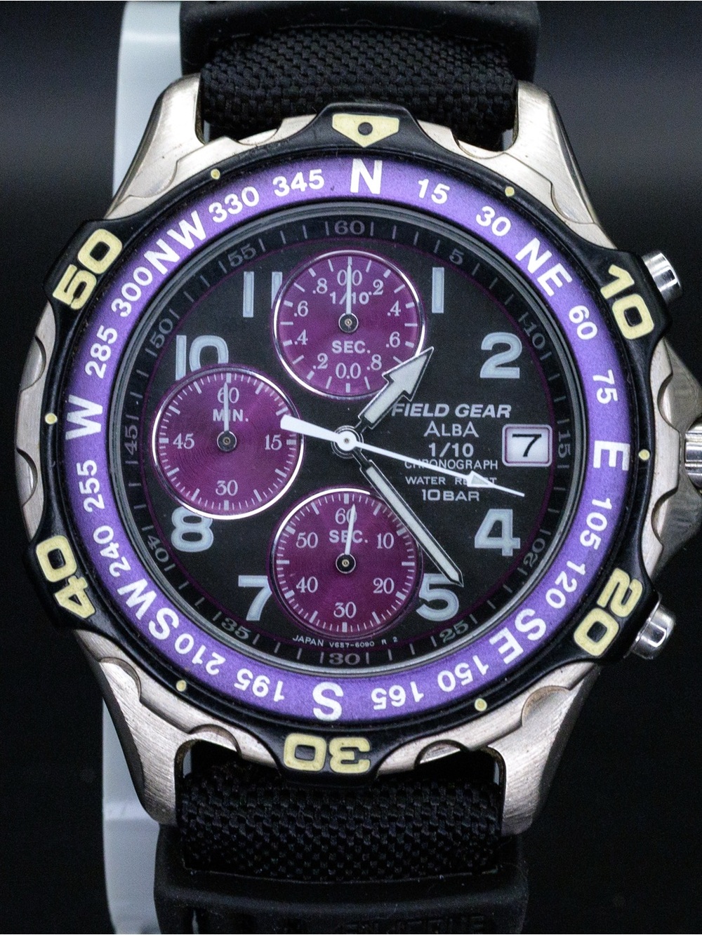 Seiko Alba Rare Field Gear V657-6070 Vintage 42mm JDM Import Chronograph